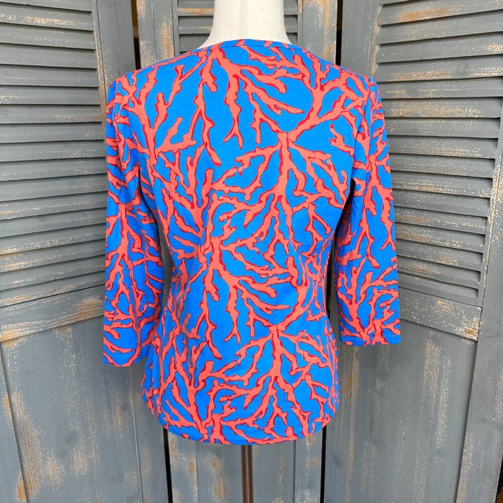 J. McLaughlin Signature Catalina Cloth 3/4 Sleeve Top Sz M - Picture 9 of 11